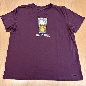 Life is Good Men’s Crusher Lite Half Full short sleeve crewneck T-shirt XL.